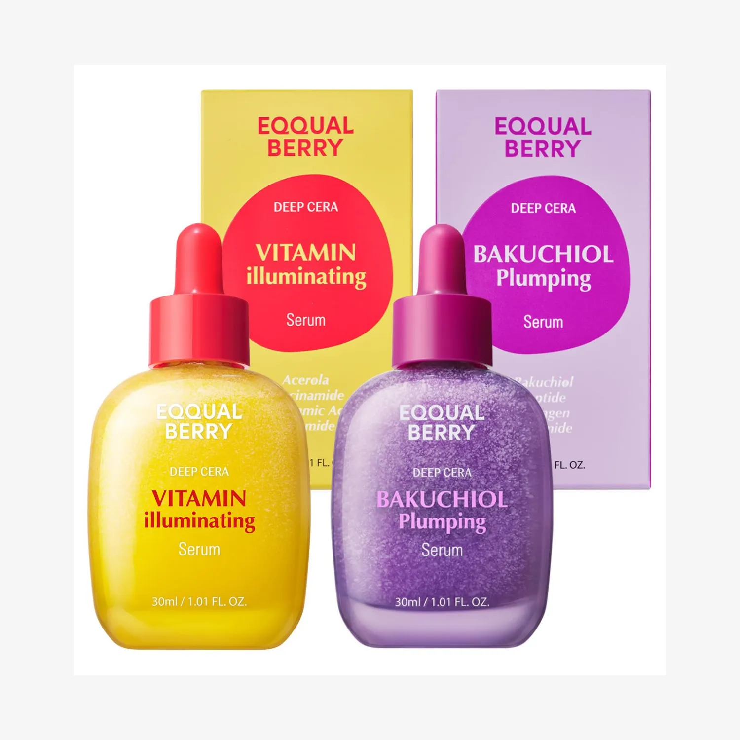 EqqualBerry Bakuchiol Plumping & Vitamin Illuminating Serums Combo